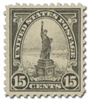566 - 1922 15c Statue of Liberty, Gray, Perf. 11