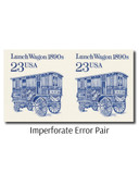 2464b - 1991 23c Transportation Series: 1890s Lunch Wagon, Imperf. Error