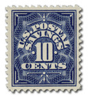 PS6 - 1936 10c Postal Savings, Deep Blue, Unwatermarked, Perf. 11