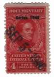 R426 - 1945 $4 U.S. Internal Revenue Stamp, Carmine