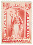 PR89 - 1885 96c Newspaper & Periodical Stamp, Carmine ,Soft Paper