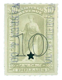 R188 - 1900 $10 Documentary, Gray, Black Overprint, Open Numerals
