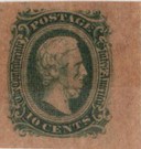 CSA11b - 1863,64 10c Jefferson Davis, Confederate States, Dark Blue, Die A No Frame Line