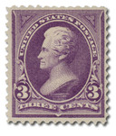 268 - 1895 3c Andrew Jackson, Purple, Double Line Watermark, Perf. 12
