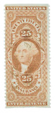 R46b - 1862-71 25c US Internal Revenue Stamp - Insurance, part perf, red