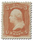 65 - 1861-62 3c Washington, Rose, Perf. 12