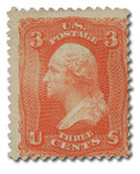 74TC6 - 1861 3c Washington, Scarlet, Plate Proof on Gummed Stamp Paper, Perf. 12
