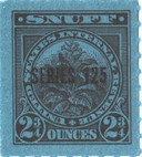 TE1096a - 1955, 2 3/4oz Snuff Tax Revenue Stamp, Series 125, Rouletted 7