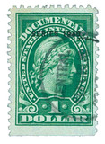R276 - 1940 $1 U.S. Internal Revenue Stamp, Green, Perf. 11, 1940 Overprint
