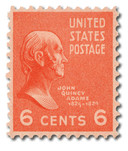811 - 1938 6c John Quincy Adams, Red Orange, Perf. 11x10.5