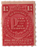 RS306p - 1898-1900 1 1/4c Dr. Williams Medicine Co., Pink, Hyphen Hole Perf. 7