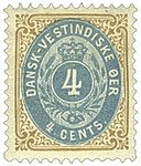 DWI18 - 1901 4c Bister & Dull Blue, Danish West Indies
