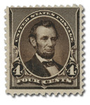 222 - 1890 4c Abraham Lincoln, Dark Brown