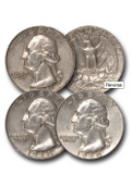 MCN120 - George Washington Silver Quarters, 3 Coins, Mystic Choice