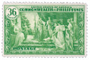 PH400 - 1935 36c The Temples of Human Progress, Yellow Green, Philippine Islands