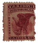 RO75d - 1878-83 1c E. B. Eddy, Carmine, Die I, Double Line Watermark USIR