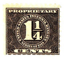 RB50 - 1914 11/4c Proprietary Revenue Stamp, Black, Double Line Watermark