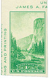 769a - 1935 1c Yosemite, California, Green, Single from Souvenir Sheet, Imperf.
