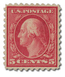 467 - 1916 5c Washington, Carmine, Unwatermarked, Perf. 10, Color Error