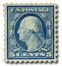 428 - 1914 5c Washington, Blue, Single Line Watermark, Perf. 10