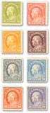 414-21 - 1912-14 Regular Issues, Single Line Watermark, Perf. 12, Complete Set of 8 Stamps