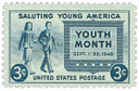 963 - 1948 3c Saluting Young America