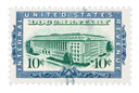 R734 - 1963 10c US Internal Revenue Stamp - Revenue Building, violet blue & bright green