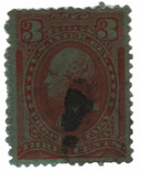 RB13b - 1875-81 3c Proprietary Revenue Stamp, Orange, Double Line Watermark