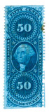 R61b - 1862-71 50c U.S. Internal Revenue Stamp, Passage Ticket, Blue, Imperf.