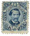 RO127b - 1871-77 1c John Loehr Excelsior Matches, Blue, Silk Paper