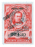 R405 - 1944 $30 U.S. Internal Revenue Stamp, Carmine, No Gum