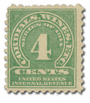 RE22 - 1914 4c Cordials, Wines, Etc. Stamp, Green, Double Line Watermark