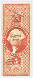 R90 - 1862-71 $5 U.S. Internal Revenue Stamp, Manifest, Red, Perf. 12