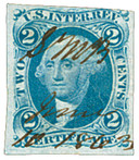 R13a - 1862-71 2c U.S. Internal Revenue Stamp, Proprietary, Blue, Imperf.