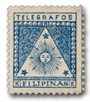 PHYT2 - 1899 50c Filipino Revolutionary Government Telegraph Stamp, Dark Blue