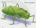 3351p - 1999 33c Insects & Spiders: True Katydid