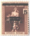 PHNO5 - 1944 5c on 6c Philippines Occupation Official Stamp, La Filipina, Golden Brown