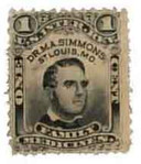 RS224d - 1878-83 1c Dr. M. A. Simmons Family Medicines, Black, Double Line Watermark USIR
