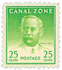 CZ140 - 1946-49 25c Canal Zone - Wallace, unwatermarked, green