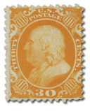 46 - 1875 30c Franklin, Yellow Orange, Perf. 12