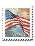 5883 - 2024 First-Class Forever Stamp - Flags: Flag with Blue Sky and Clouds at Top and Bottom