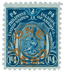 PH368 - 1932 1p on 4p Arms of City of Manila, Blue, Philippine Islands