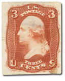 65-E15f - 1861 3c Washington Essay, Red or Scarlet, Premiere Gravure Plate No. 2 on India Paper