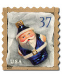 3894 - 2004 37c Contemporary Christmas: Blue Santa Ornament, ATM booklet