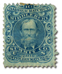 RO17a - 1862-71 1c Barber Match Co., Blue, Old Paper