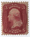 66TC3 - 1861 3c Washington, Lake, Plate Proof on India Paper