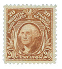 PH248 - 1906 20c Washington, Orange Brown, Philippines Regular Issue, Double Line Watermark, Perf. 12
