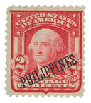 PH240 - 1903 2c Washington, Carmine, Philippines Black Overprint