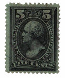RB16a - 1875-81 5c Proprietary Revenue Stamp, Black, Silk Paper