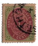 DWI5b - 1874 1c Green & Red Violet, Danish West Indies
